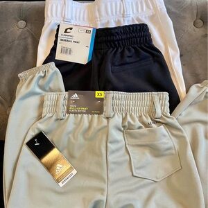 Adidas Kids Elastic Bottom Joggers - White and Black